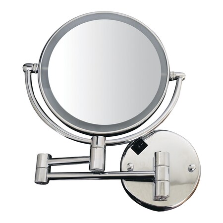 Whitehaus Round Wall Mount Dual Led 7X Magnified Mirror, Polished Chrome WHMR912-C